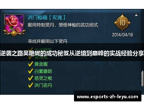 逆袭之路吴艳妮的成功秘笈从逆境到巅峰的实战经验分享 逆袭之路吴艳妮的成功秘笈从逆境到巅峰的实战经验分享